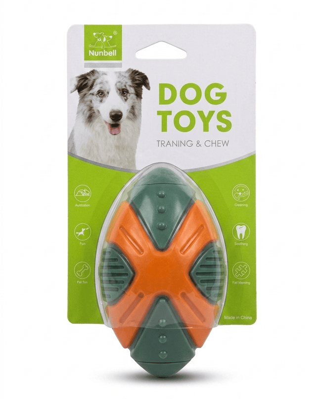 Nunbell Dog Nunbell Durable Dog Chew Toy Training And Dental Teeth Cleaning Toy Orange In Green