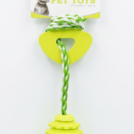 Nunbell Dog Nunbell Pet Chew Toy Textured Dental Ball with Rope for Dogs Green