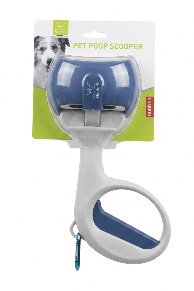 Nunbell Dog Nunbell Portable Pet Poop Scooper with Carabiner Blue