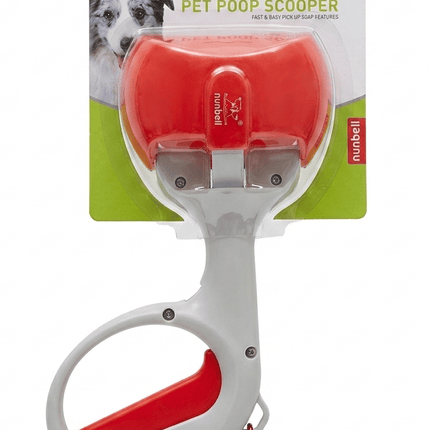 Nunbell Dog Nunbell Portable Pet Poop Scooper with Carabiner Red