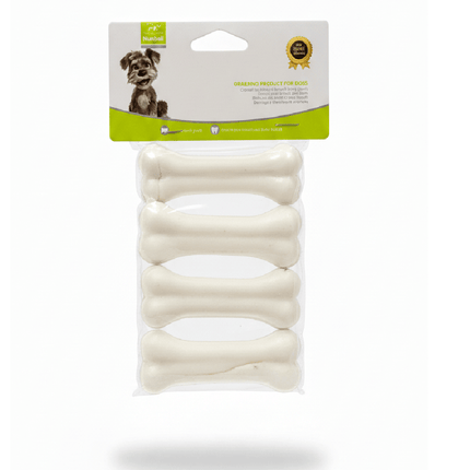 Nunbell Dog Nunbell Rubber Bones Chew Toy 4 Pc 3 Inch