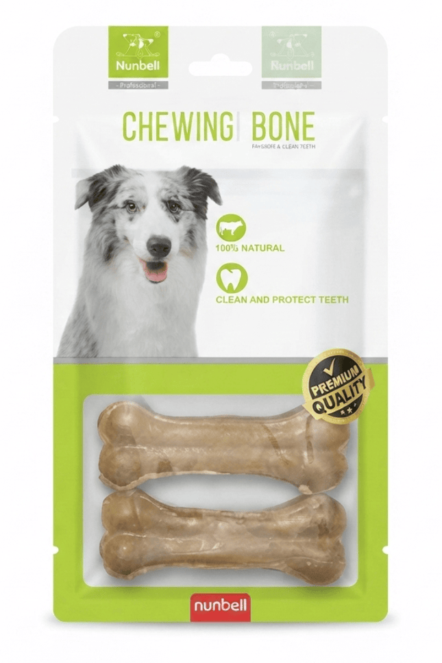 Nunbell Dog Nunbell Rubber Bones Chew Toy 4 Pc 3 Inch