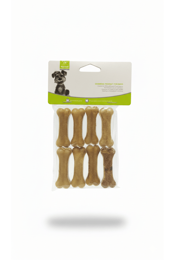 Nunbell Dog Nunbell Rubber Bones Chew Toy 8Pc 2 Inch