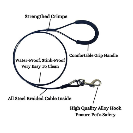 Nunbell Dog Nunbell Steel Wire Dog Leash Size 0.5 × 80 Cm Pink