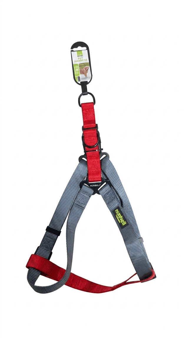 Nunbell Dog Nunbell Two Tone Pet Harness Blue-Grey And Red Adjustable Vest Size3 XL
