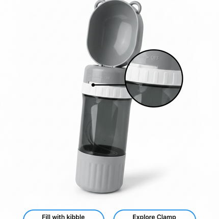 Nunbell Dog Portable dog water bottle with treat container