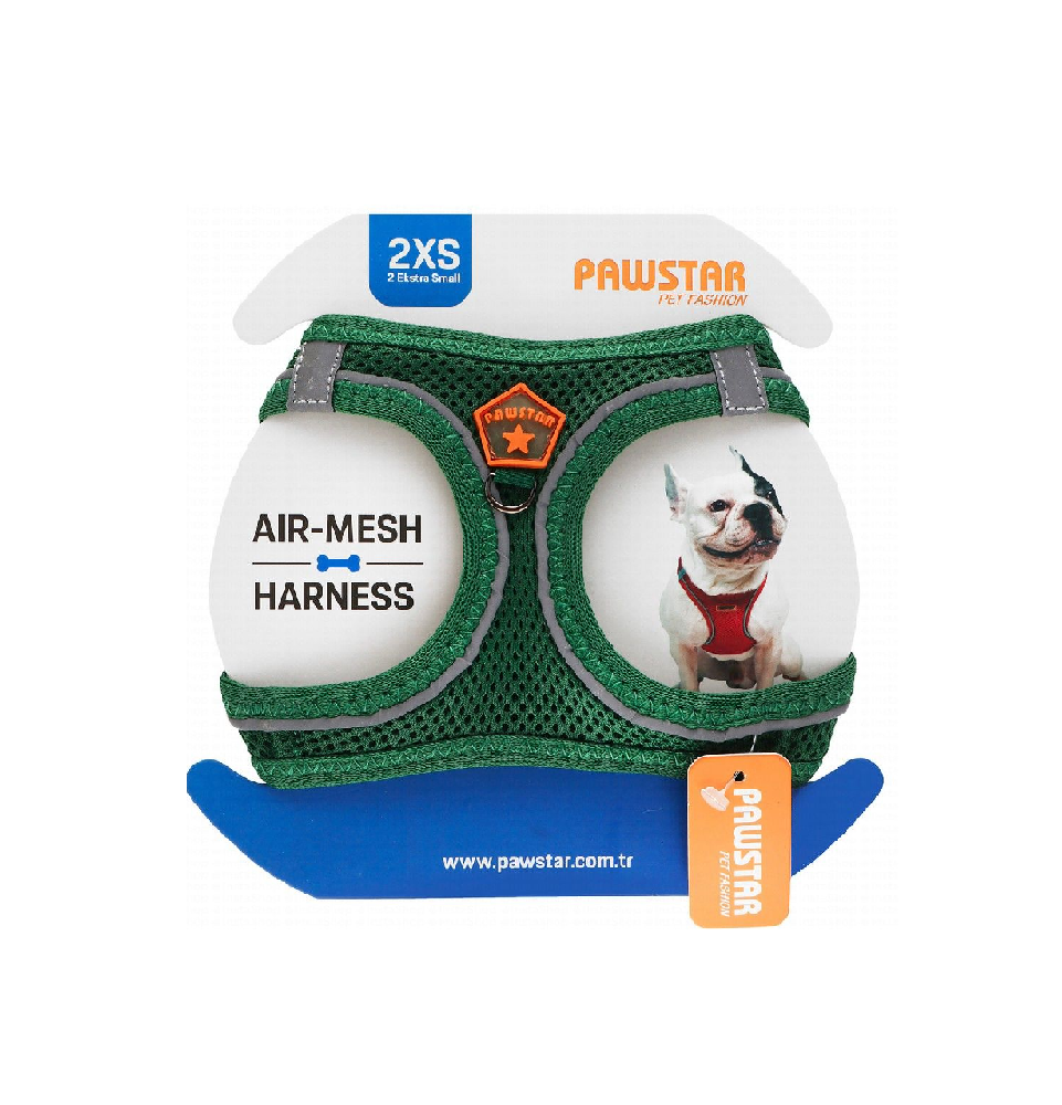 حزام كلب Pawstar 2XS Neon Blue Air Mesh من 24 إلى 28 سم