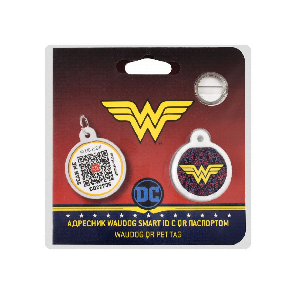 Print Smart ID Pet Tag Wau Dog Multicolored Wonderwoman