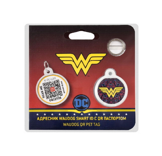 Print Smart ID Pet Tag Wau Dog Multicolored Justice League