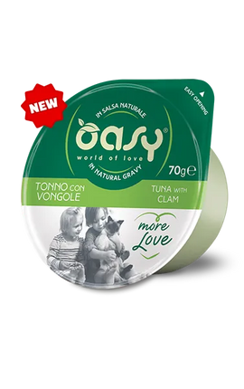 Oasy Cat Oasy Wet Pet Food for Adult Cats Chicken with Tuna with Clam 70g