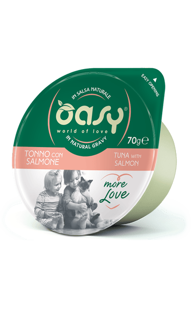Oasy Cat Oasy Wet Pet Food for Adult Cats Tuna with Salmon 70g