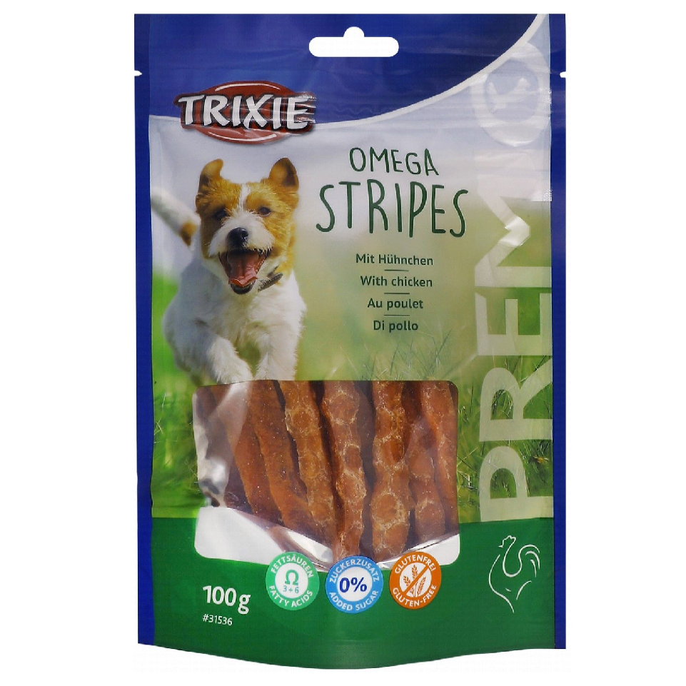 Trixie Chicken Omega Stripes Dog Treats 100 gr