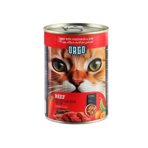 Orgo cat Orgo Wet Cat Food with Beef and Vegetables in Soup 400 gr