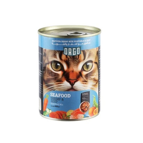 Orgo cat Orgo Wet Cat Food with Seafood and Vegetables in Soup 400 gr