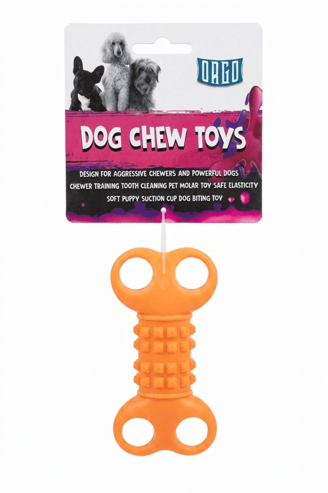 Orgo Dog Orgo Durable Molar Cleaning Dog Chew Toy Orange