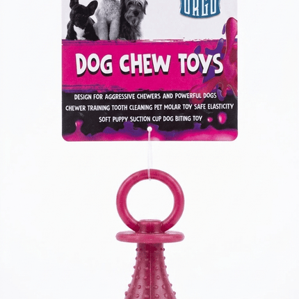 Orgo Dog Orgo Durable Pacifier Shaped Dog Chew Toy Burgundy