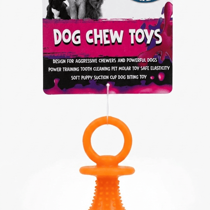 Orgo Dog Orgo Durable Pacifier Shaped Dog Chew Toy Orange