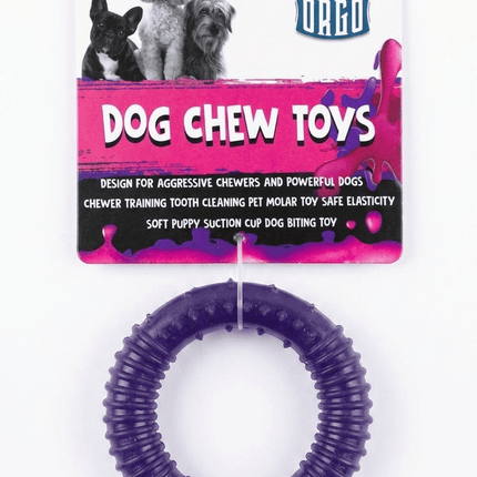 Orgo Dog Orgo Durable Ring Dog Chew Toy for Dental Cleaning Purple