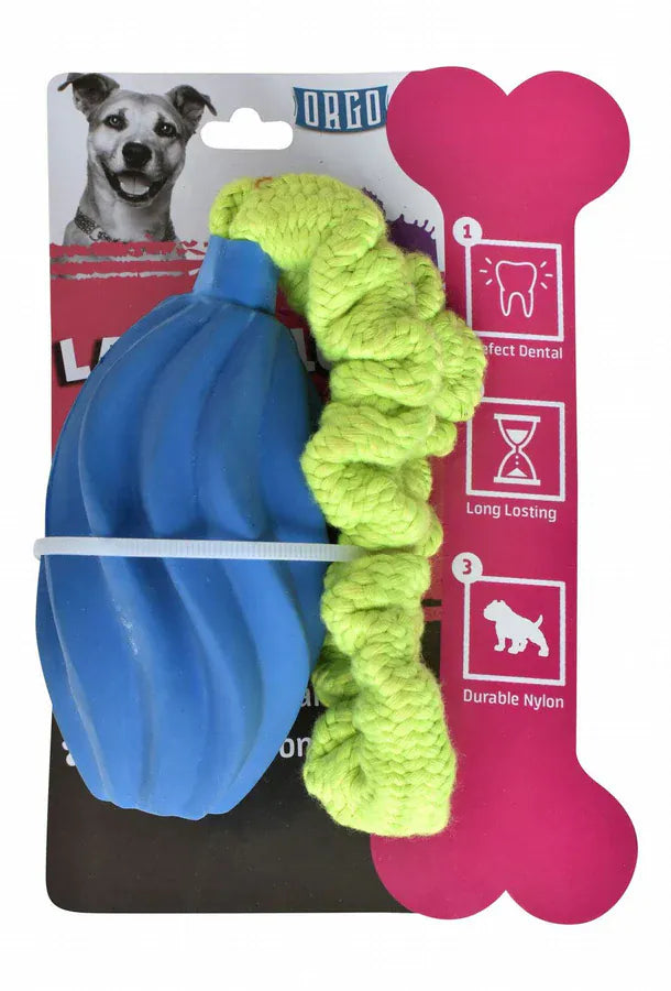 Orgo Dog Orgo Latex Dall With Elastic Rope Blue