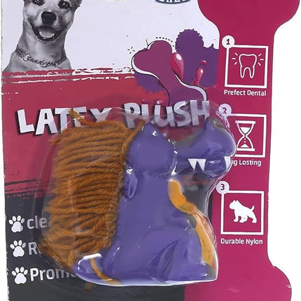 Orgo Dog Orgo Latex Plush Squeaky Hippo Dog Toy Durable Nylon