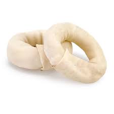 Orgo Dog Orgo Medium White Donut Shaped Rawhide Dog Chew Treats 3 pes