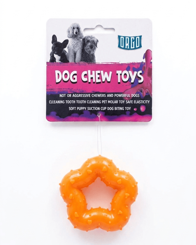 Orgo Dog Orgo Rubber Ring Chew Toy for Dogs Orange