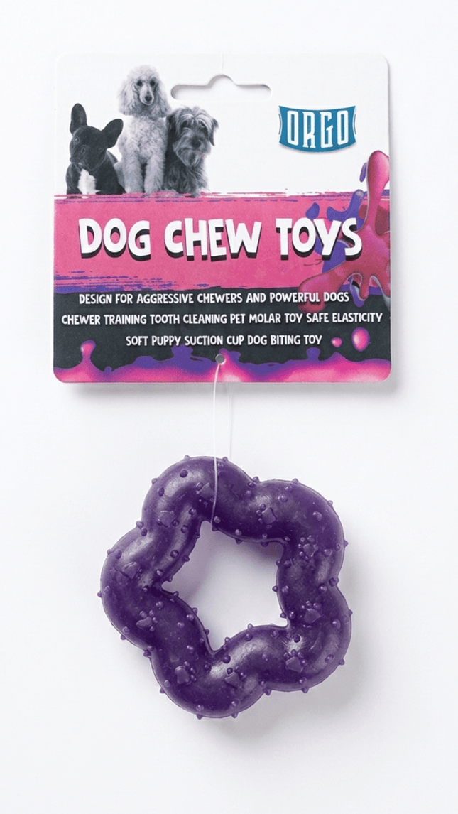 Orgo Dog Orgo Rubber Ring Chew Toy for Dogs Purple