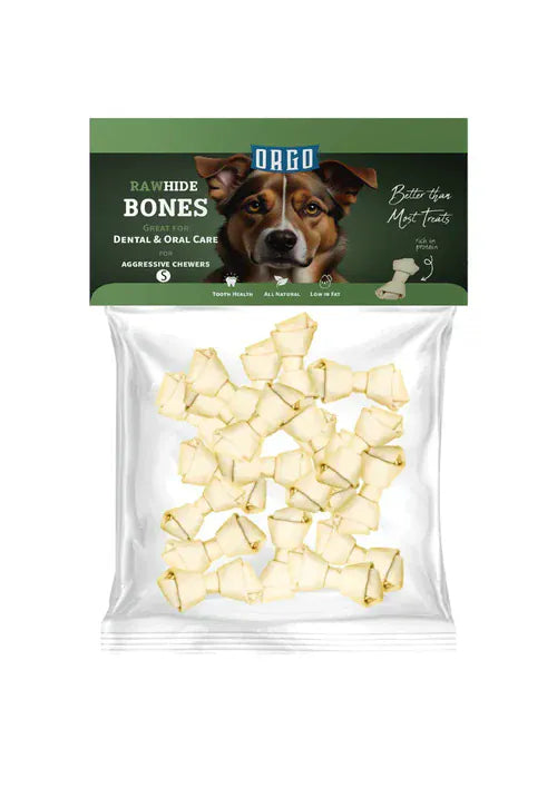Orgo Dog Orgo Small White Rawhide Bone Dog Chew Treats 100 gr