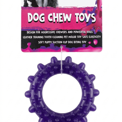 Orgo Dog Orgo Spiky Ring Dog Chew Toy for Dental Care Purple