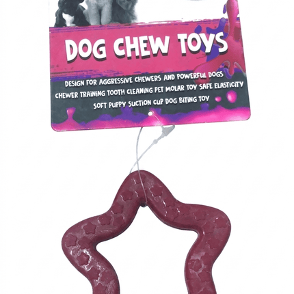 Orgo Dog Orgo Star Shaped Dog Chew Toy for Dental Cleaning Burgundy