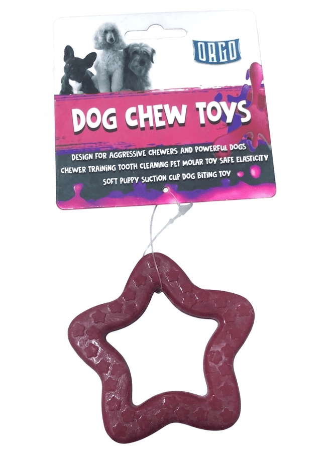 Orgo Dog Orgo Star Shaped Dog Chew Toy for Dental Cleaning Burgundy