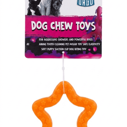 Orgo Dog Orgo Star Shaped Dog Chew Toy for Dental Cleaning Orange