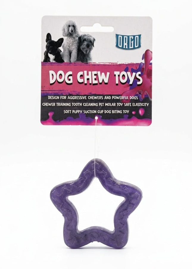 Orgo Dog Orgo Star Shaped Dog Chew Toy for Dental Cleaning Purple