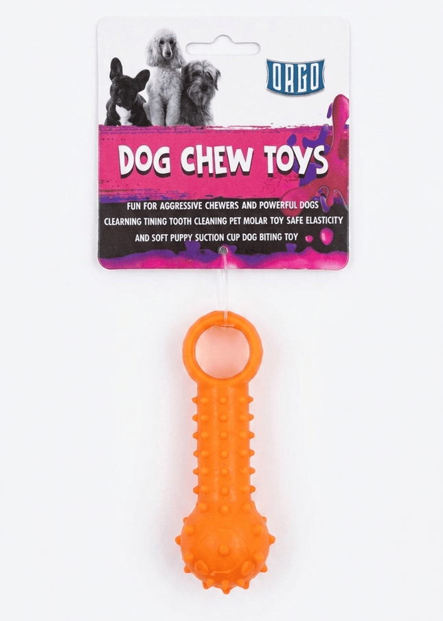 Orgo Dog Orgo Textured Rubber Chew Toy for Dogs Orange
