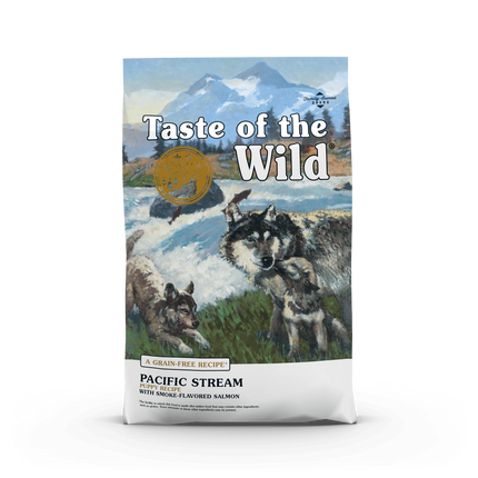 طعام Taste of the Wild Pacific Stream الجاف مع سمك السلمون المدخن للجراء 2 كجم