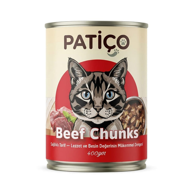 Patiço Cat Patiço Beef Chunks Canned Cat Food 400GM Wet Food for Cats