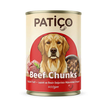 Patiço Dog Patiço Beef Chunks Canned Dog Food 400GM Wet Food for Dogs
