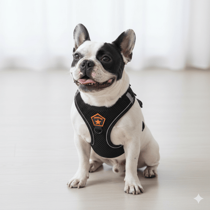Pawstar Dog Pawstar Medium Black Air Mesh Dog Harness Neck 32-34cm & Waist 44-48cm