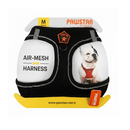 Pawstar Dog Pawstar Medium Black Air Mesh Dog Harness Neck 32-34cm & Waist 44-48cm