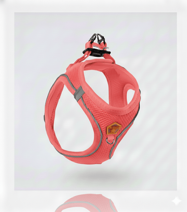 Pawstar Dog Pawstar Medium Light Red Air Mesh Dog Harness Neck 32-34cm And Waist 44-48cm