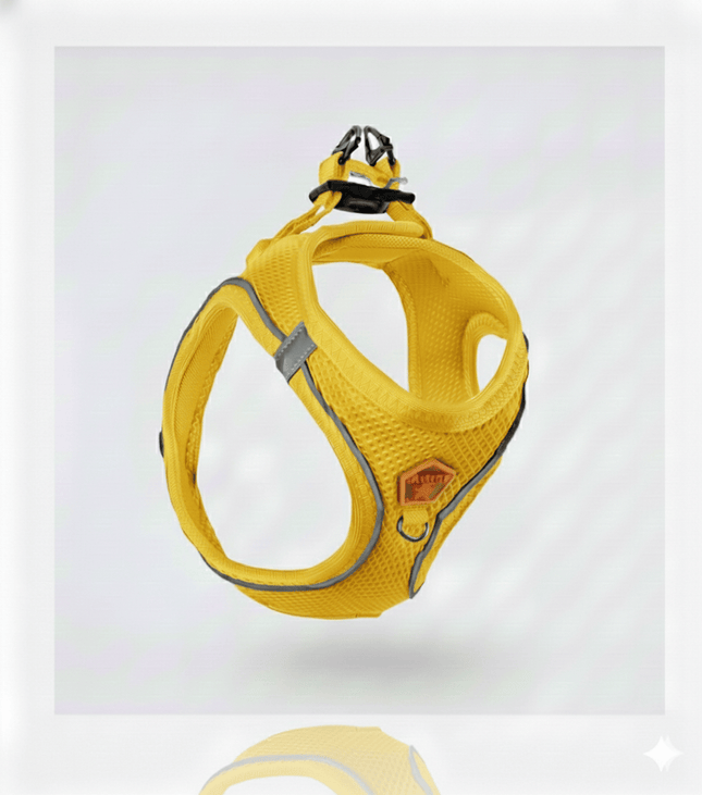 Pawstar Dog Pawstar Yellow XL Air Mesh Dog Harness Neck 42-54cm And Waist 54-60cm