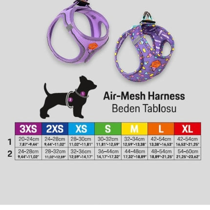 Pawstar Medium Turquoise Air Mesh Dog Harness Neck 32-34cm And Waist 44-48cm