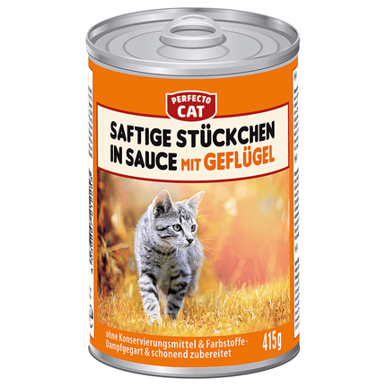 Perfecto Cat Perfecto Cat Juicy pieces in gravy with poultry 415g