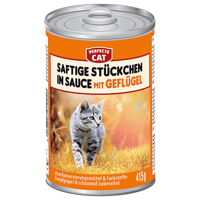 Perfecto Cat Perfecto Cat Juicy pieces in gravy with poultry 415g