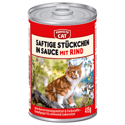 Perfecto Cat Perfecto Cat Juicy pieces in sauce with beef 415g