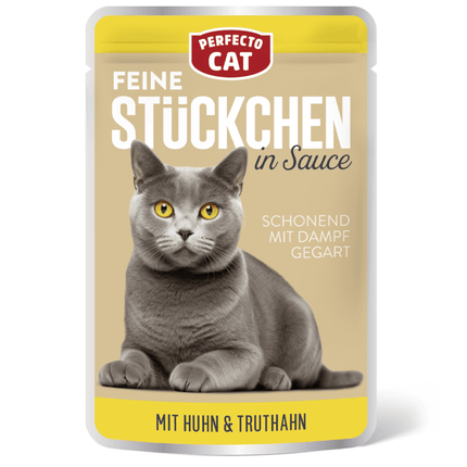 Perfecto Cat Perfecto Cat Wet Food Fine Chunks in Gravy with Chicken And Turkey 100g
