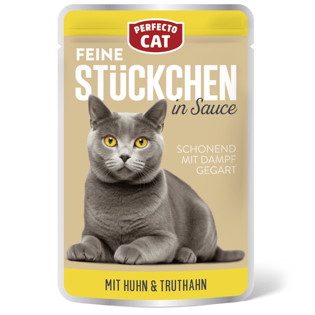 Perfecto Cat Perfecto Cat Wet Food Fine Chunks in Gravy with Chicken And Turkey 100g