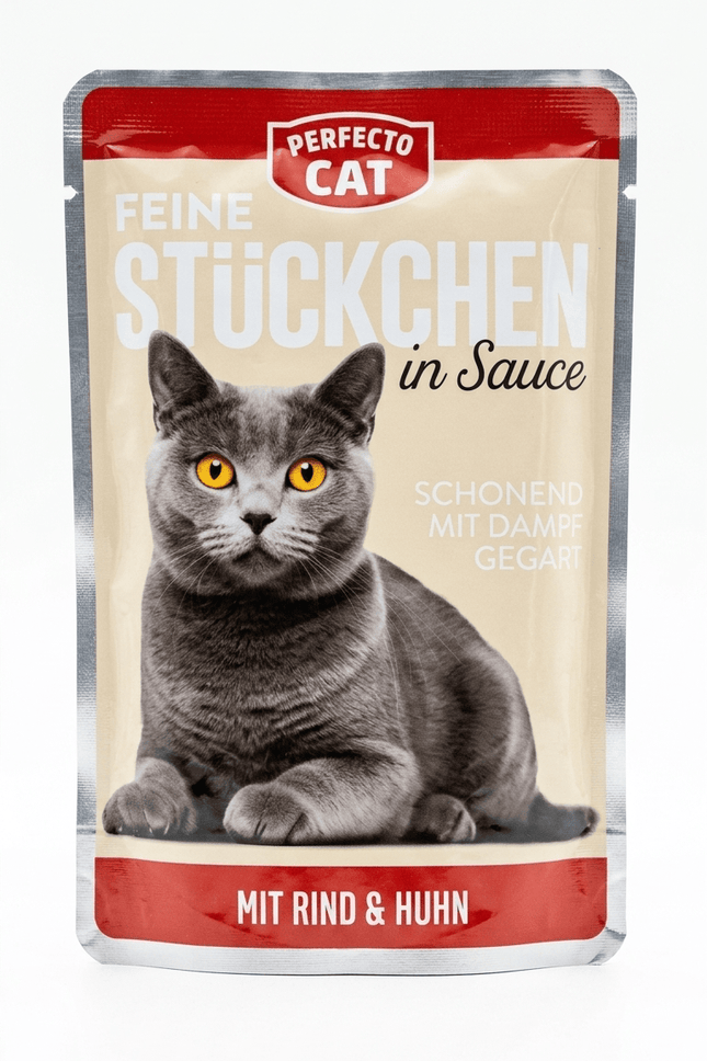 Perfecto Cat Perfecto Cat Wet Food Fine Chunks in Sauce with Beef And Chicken 100g