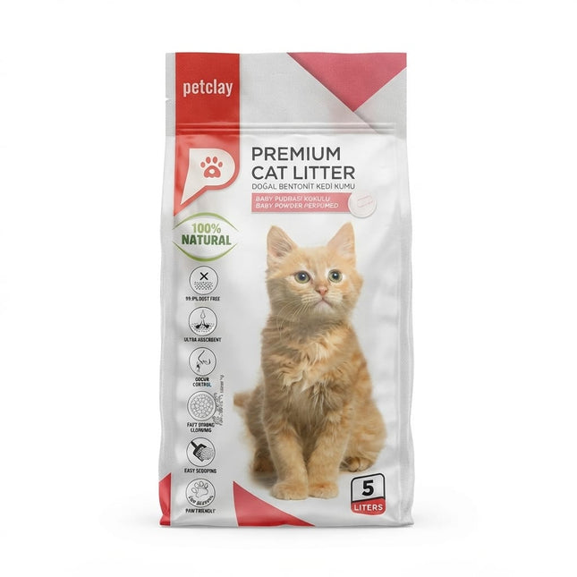 Petclay Cat Litter Petclay Clumping Cat Litter Baby Powder Scent 5 L