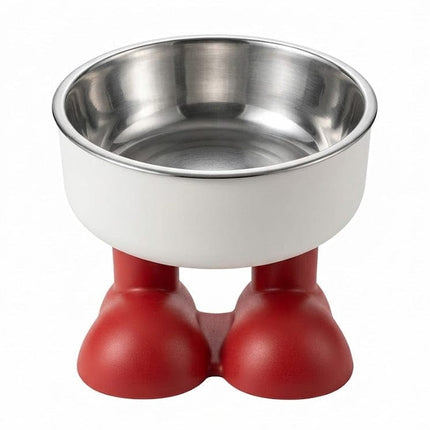 Pete and Pet Cat Pete & More Stainless Steel Pet Food Bowl with Smiley Face & Foot-Shaped Base – Model MM12-324 H/M